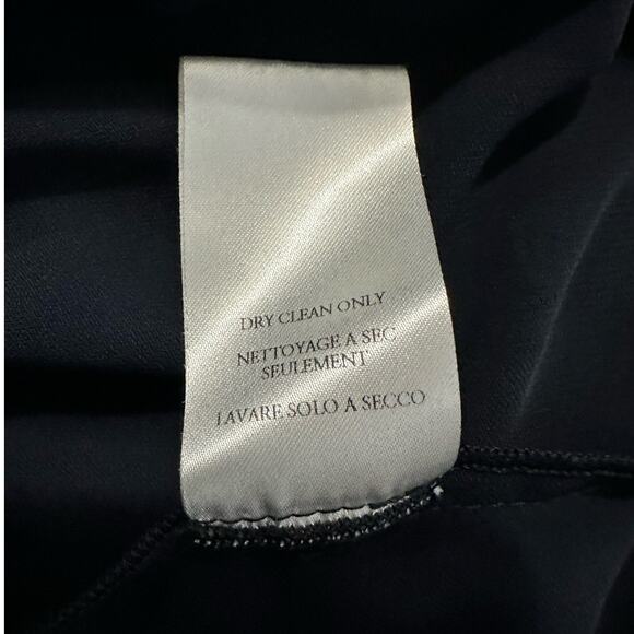 rokh One Shoulder Knot Dress Women's 38 Navy Blue Crepe Midi Ruffle RTR - Picture 9 of 11